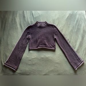 Zara Knit Cropped Mockneck Sweater